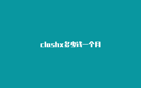 clashx多少钱一个月